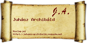 Juhász Archibáld névjegykártya